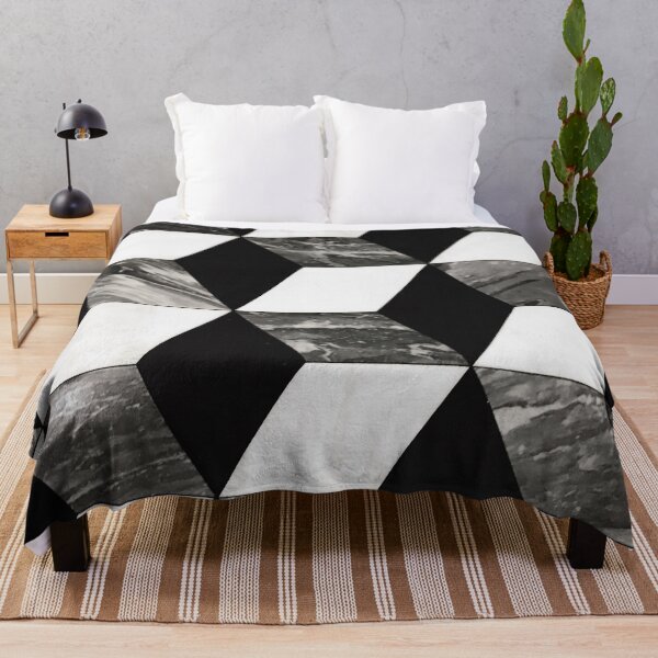 Item preview, Cool 3D Black and White Box Tile Pattern Optical Illusion  designed and sold by daniash.