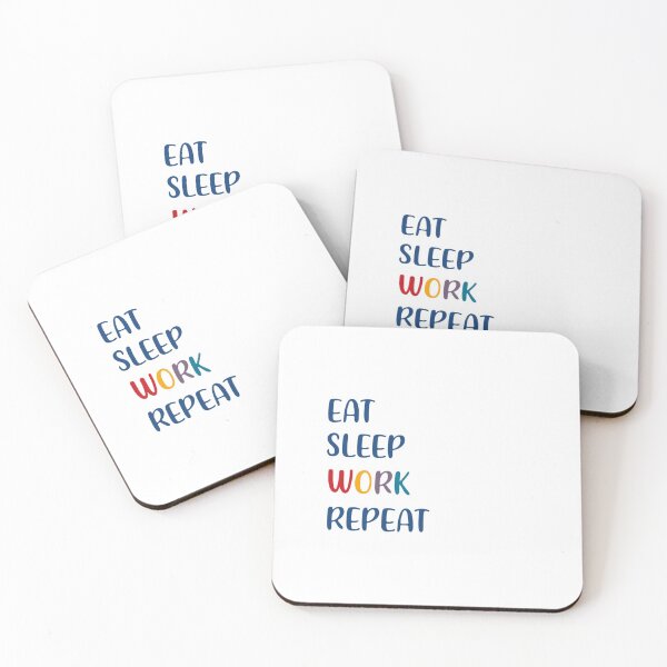 Item preview, Eat sleep work repeat | Colorful text | Sticker pack designed and sold by aloresarts.