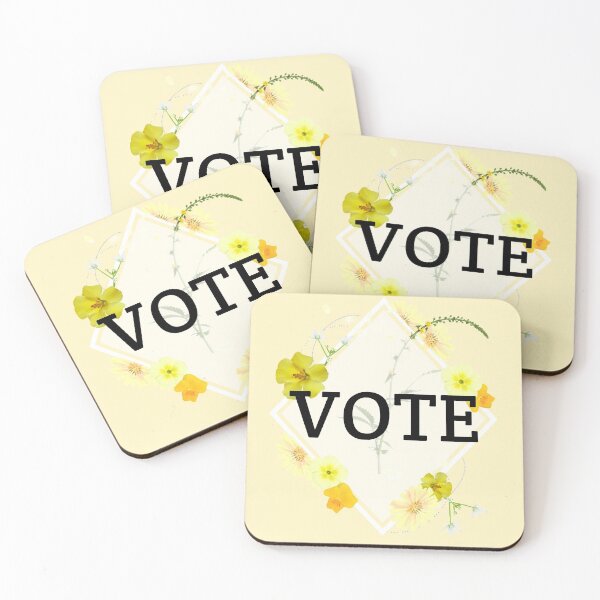 Aperçu de l'œuvre VOTE fleur jaune oeuvre de vote floral unique créée et vendue par CreatedbyJR.