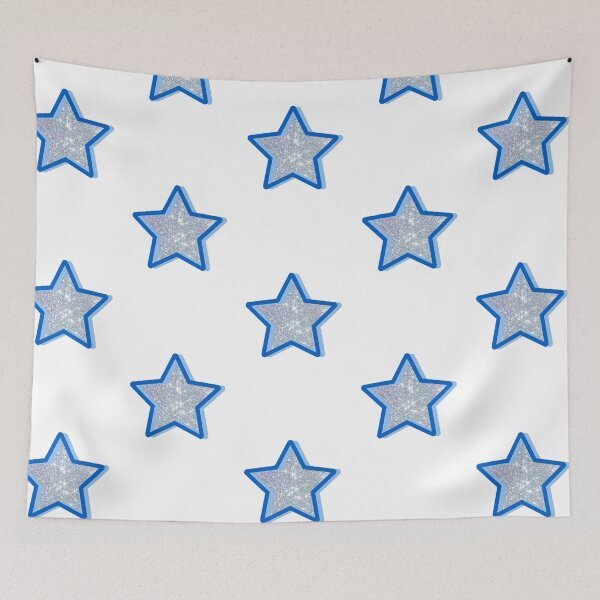 Item preview, Silver and Blue Sparkly Star designed and sold by Ajcollages.