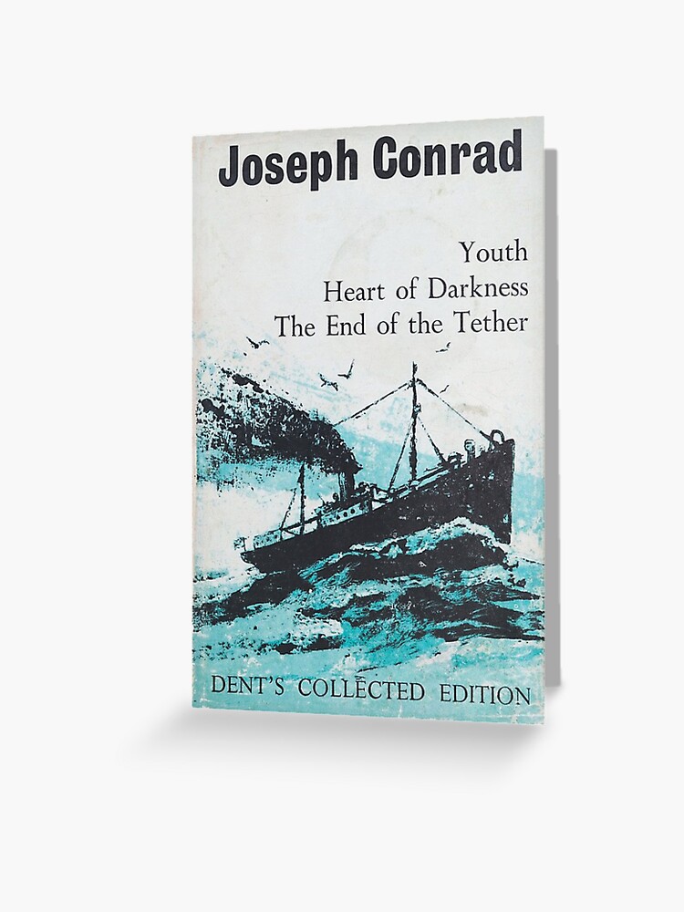 Joseph Conrad Vintage Buchcover Herz Der Dunkelheit Jugend Ende Der Leine Grusskarte Von Amberflash Redbubble