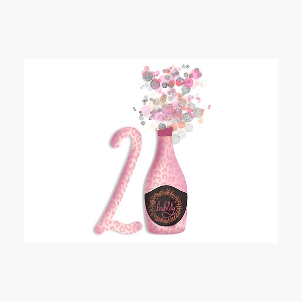 Impression Photo Vive La Bouteille De Champagne 21e Anniversaire Sticker Par Doorcandybymeg Redbubble