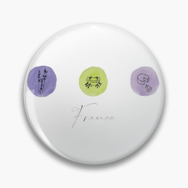 Item preview, Watercolor French Items Circles:Lavender, Frog and Cheese designed and sold by CamilleIllus.