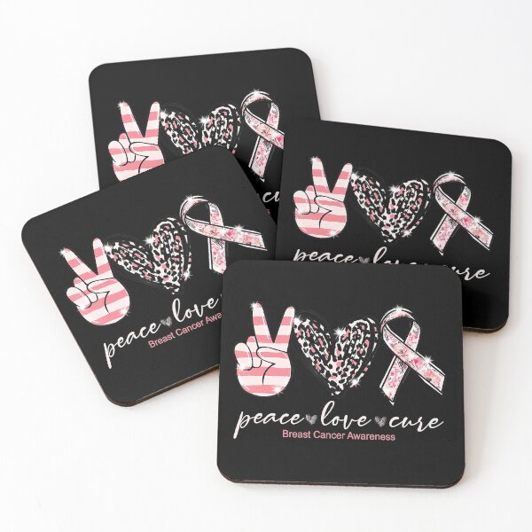 Item preview, Peace Love Cure Pink Ribbon Breast Cancer Awareness designed and sold by Lykhota97.