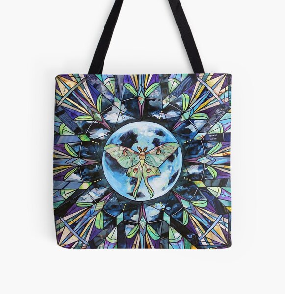 Luna Moth " Mandala All Over Print Tote Bag