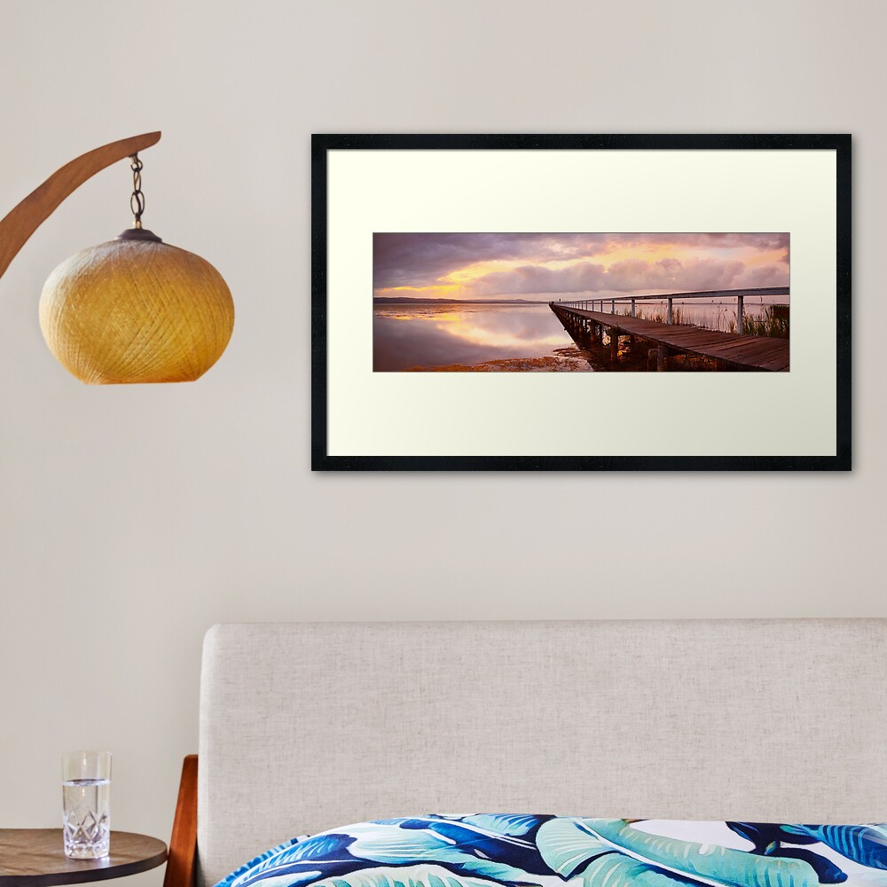 Long Jetty Sunset, New South Wales, Australia Framed Art Print