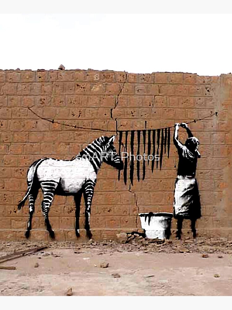 "Banksy Zebra Stripes Hanging" Canvas Print by smARTPhotos Redbubble