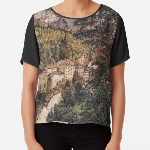 View of Bad Gastein - Rudolf von Alt - 1888 Chiffon Top