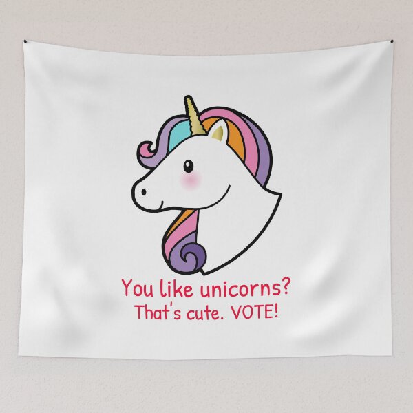 Item preview, VOTE Cute Funny Unicorn Election Artwork designed and sold by CreatedbyJR.