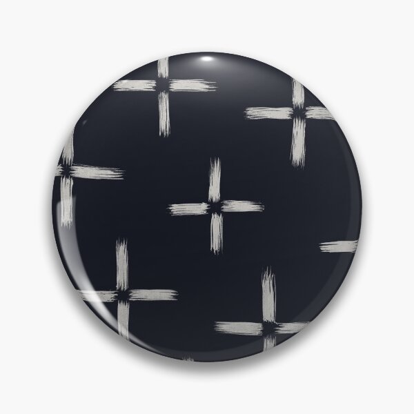 Item preview, Traditional Japanese Vintage Ink Brush Cross Pattern in Navy Indigo designed and sold by Charredsky.
