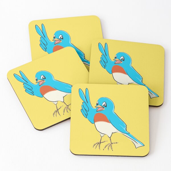 Item preview, Peace or Victory bluebird cartoon designed and sold by Emily Bickell.
