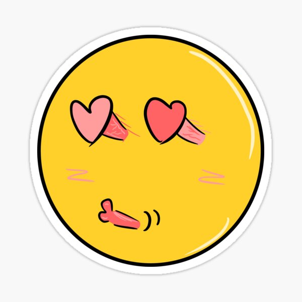 Angry love heart eyes cursed emoji Sticker for Sale by Shred-Lettuce