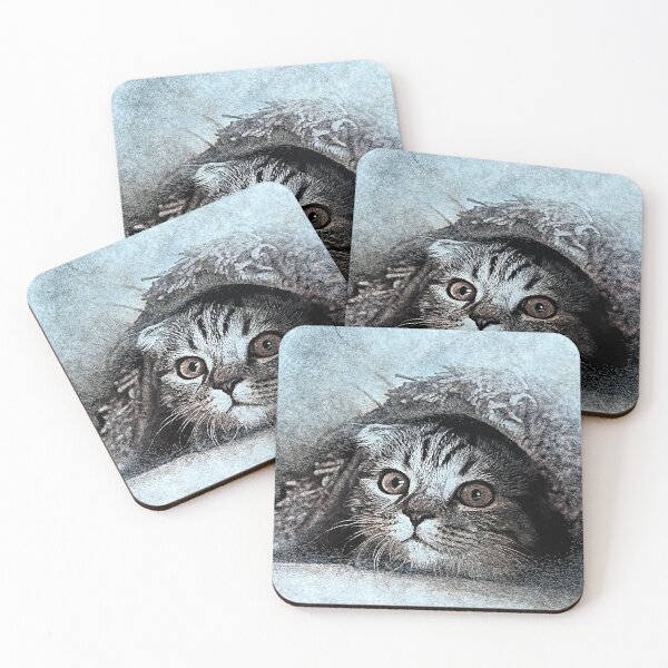 Item preview, Hiding Cat under a rag portrait  designed and sold by Iconique Space.