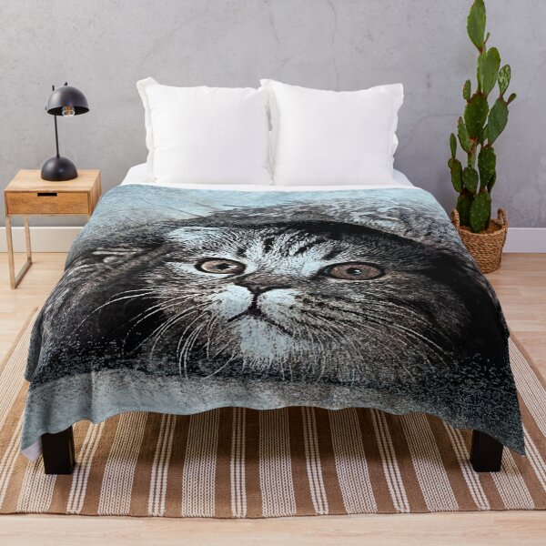 Item preview, Hiding Cat under a rag portrait designed and sold by Iconique Space.