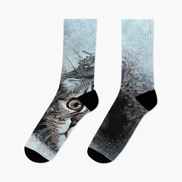 Item preview, Hiding Cat under a rag portrait  designed and sold by Iconique Space.