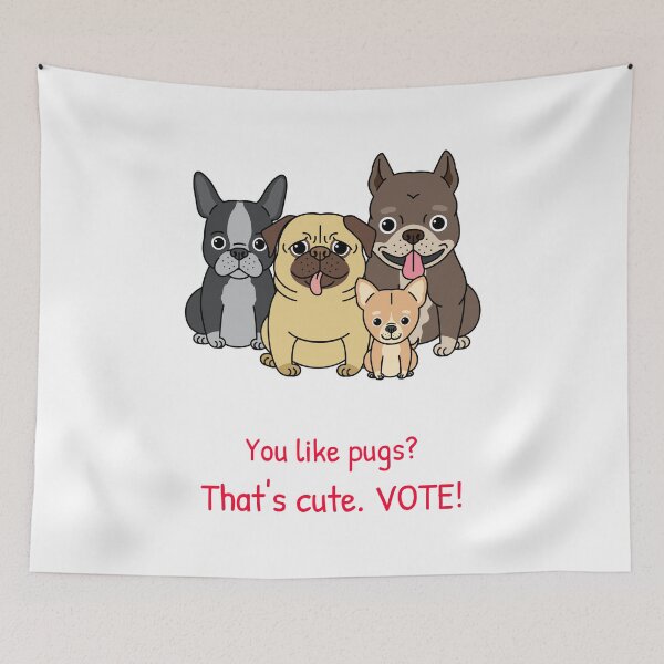 Item preview, Pug Vote Cute Funny Voters Rights Election Artwork  designed and sold by CreatedbyJR.