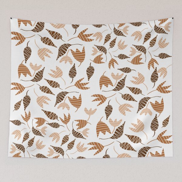 Item preview, Brown Autumn Leaves with Stripes Design designed and sold by Susaans-Art.