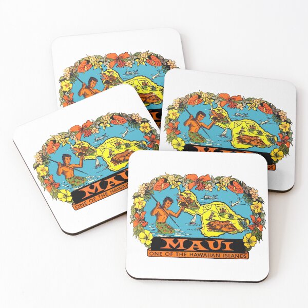 Item preview, Maui Map Hawaii Vintage Travel Decal designed and sold by hilda74.