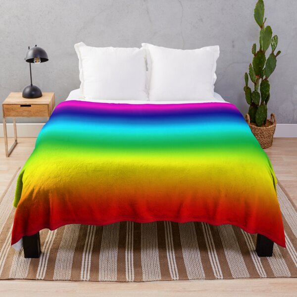 Bright Colorful Rainbow Throw Blanket Throw Blanket