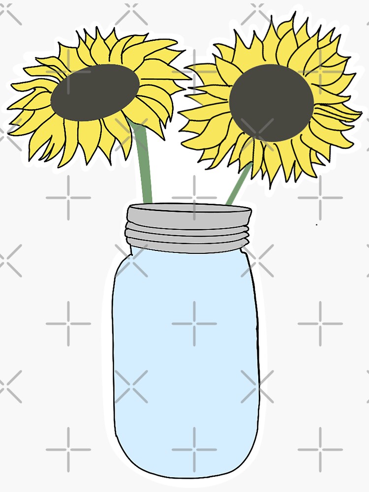 "Sunflower mason jar sticker" Sticker by jennaf713 Redbubble