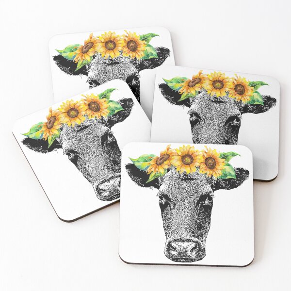 Item preview, Cow with Sunflower Crown designed and sold by ForgeGraphics.
