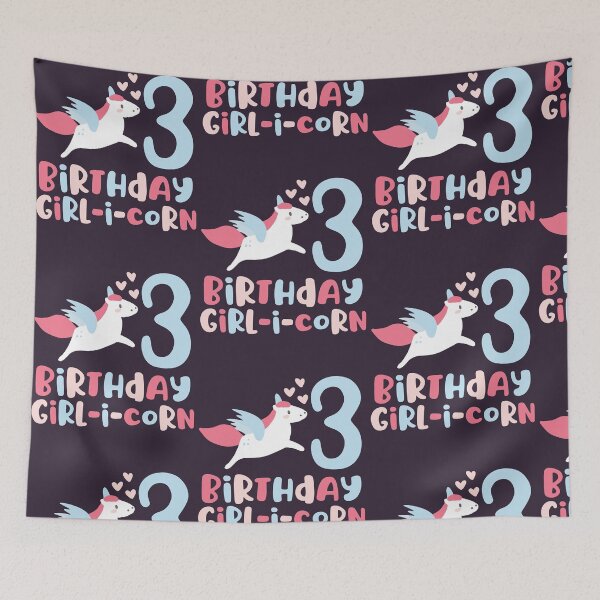 Item preview, Kids Birthday Girl-i-Corn Unicorn Alicorn Lovers Happy 3rd Bday graphic designed and sold by doodabobs.