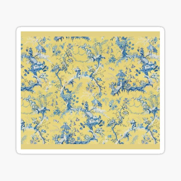 Blue and Yellow Toile Sticker