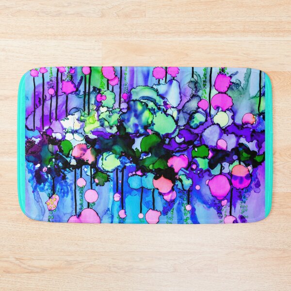 Item preview, Original Alcohol Ink Painting of Funky Pink Bubbles designed and sold by RedRoofStudio.