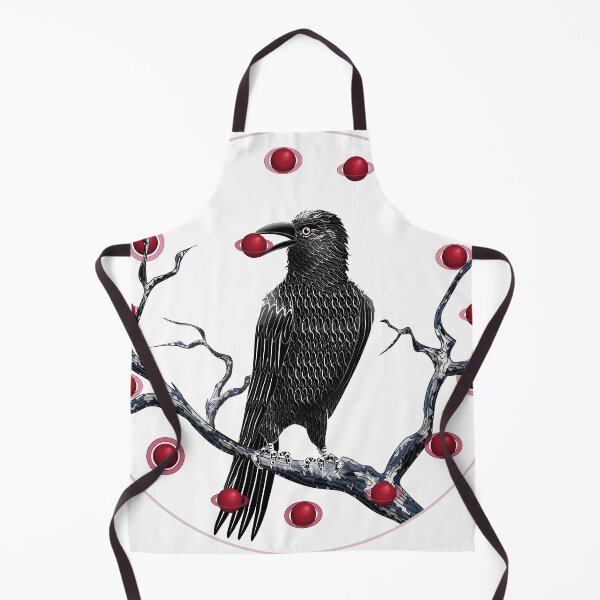 Item preview, black feathers raven eating a red planet designed and sold by Jaime Brash.