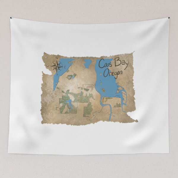 Item preview, Map of Coos Bay designed and sold by TheArtOfTreble.