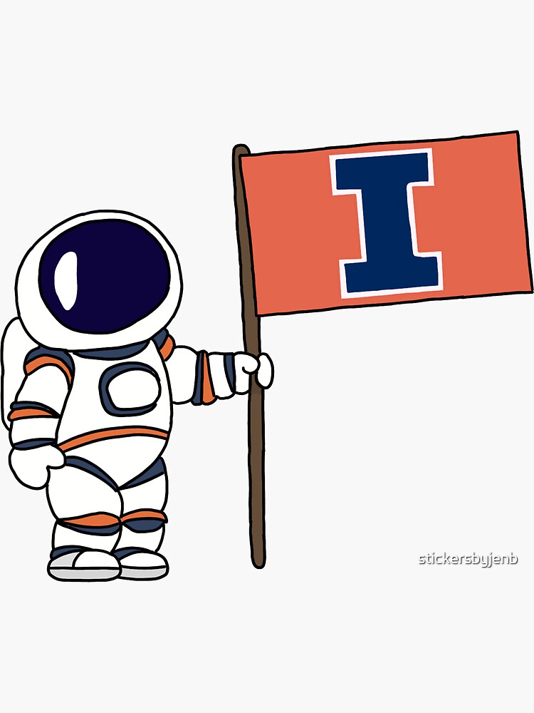 Illinois University Fighting 3 Large Team Decal College Sticker 