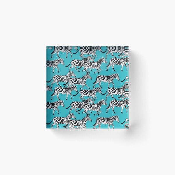 Item preview, Zebras on teal designed and sold by littlearrow.