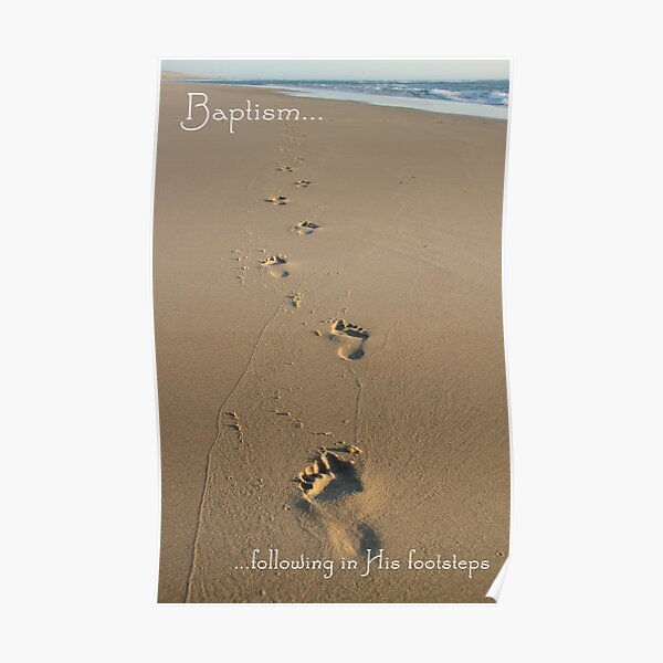 Footprints Baptism Card Poster