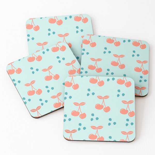 Item preview, Cherry in blue blossom flower fruit pattern gift design designed and sold by Michael Schmidt.
