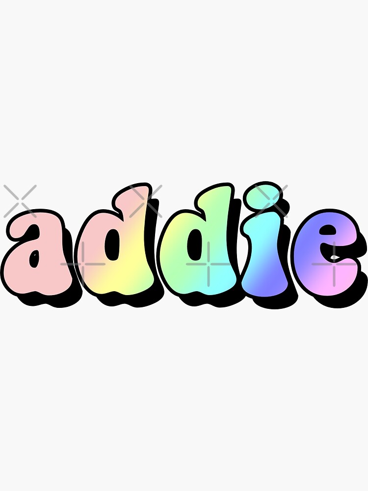 “aesthetic rainbow addie name” Sticker for Sale by STAR10008 | Redbubble