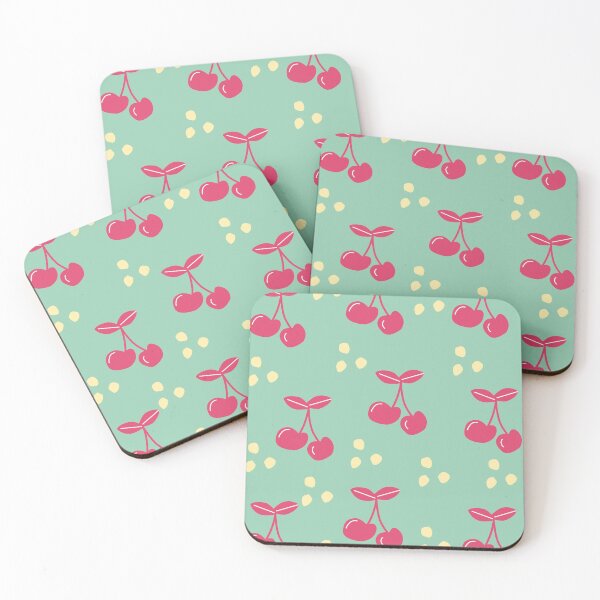 Item preview, Aqua cherry and flowers cute pattern gift design designed and sold by Michael Schmidt.