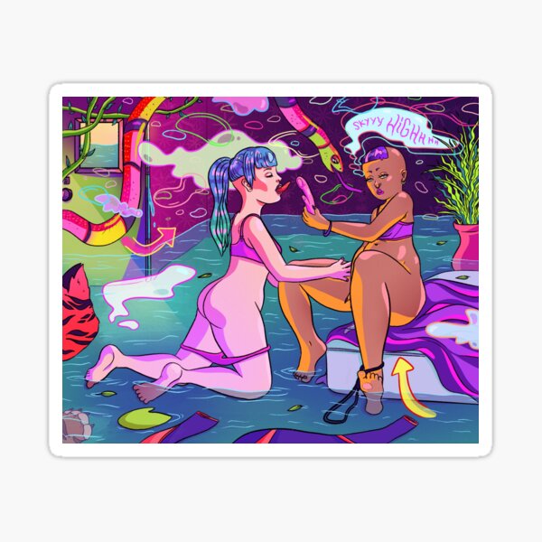 Eve- Surreal Sex Positive Lesbian Love Art Sticker