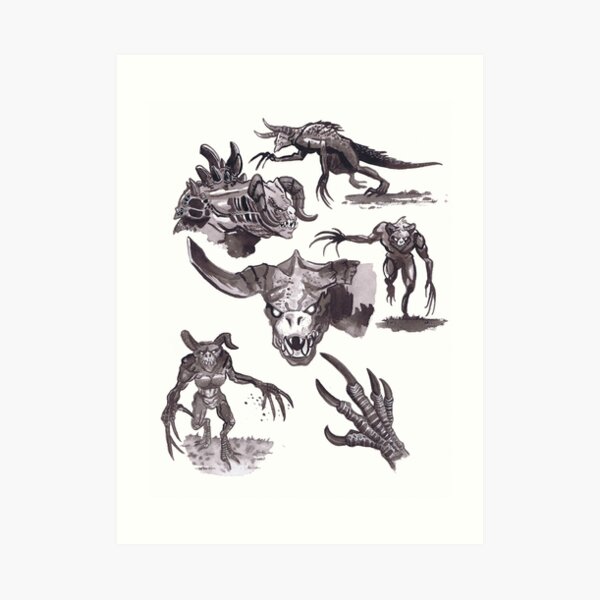 deathclaw collage Art Print