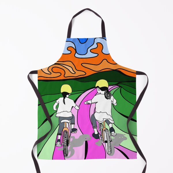 Item preview, sisters ride bicycles on mountain designed and sold by HibouMagique.