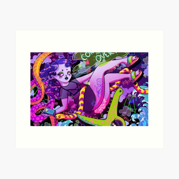 Call Girl, Anime Inspired Art Print Art Print