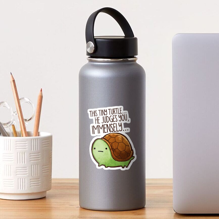Tiny turtle judges you immensely Sticker