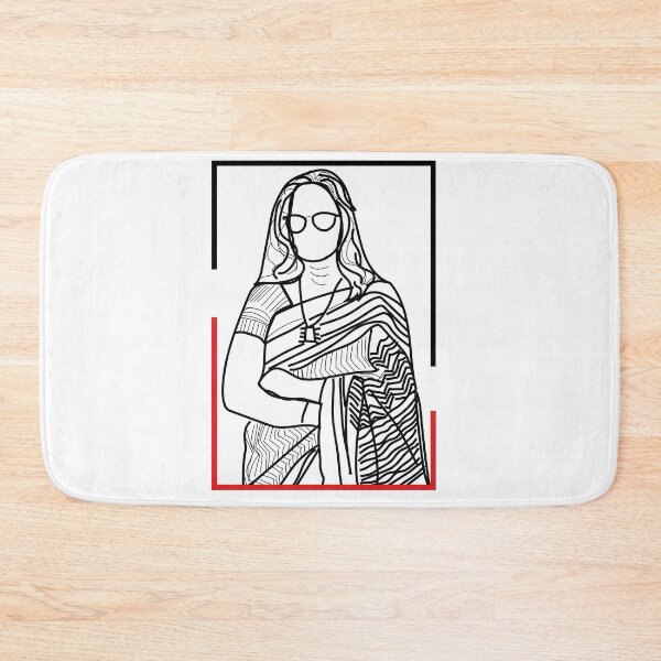 Item preview, Portrait of a woman of Indian origin wearing sari painting | vector art  designed and sold by KARTICK DUTTA.