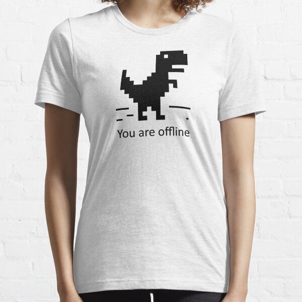 Camiseta camisa google chrome offline jogo dinossauro