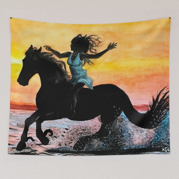 Item preview, Sunset Ride Watercolor Painting  designed and sold by Lady-Lilac.