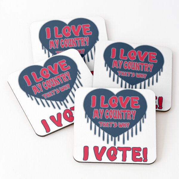 Item preview, “I LOVE MY COUNTRY THAT’S WHY I VOTE!”, Blue & Red designed and sold by Joanenices.