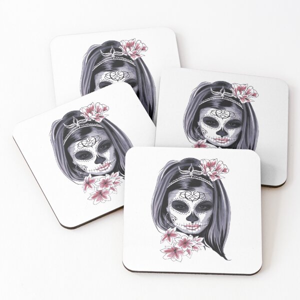Item preview, Pretty Sugar Skull design, gift idea for women or girls.  designed and sold by BRtisticDesigns.