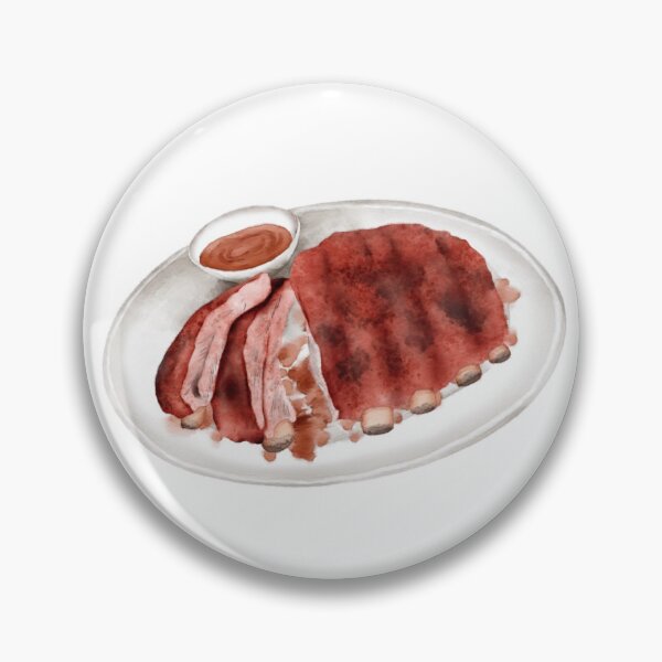 Item preview, Watercolor Illustration of a Cuisine - Grilled ribs designed and sold by iswenyi.