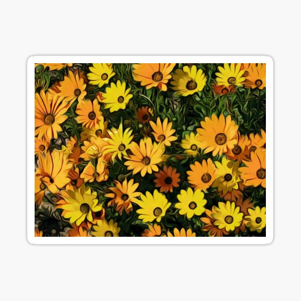 "Yellow Flowers" Sticker by Cheeoh Redbubble
