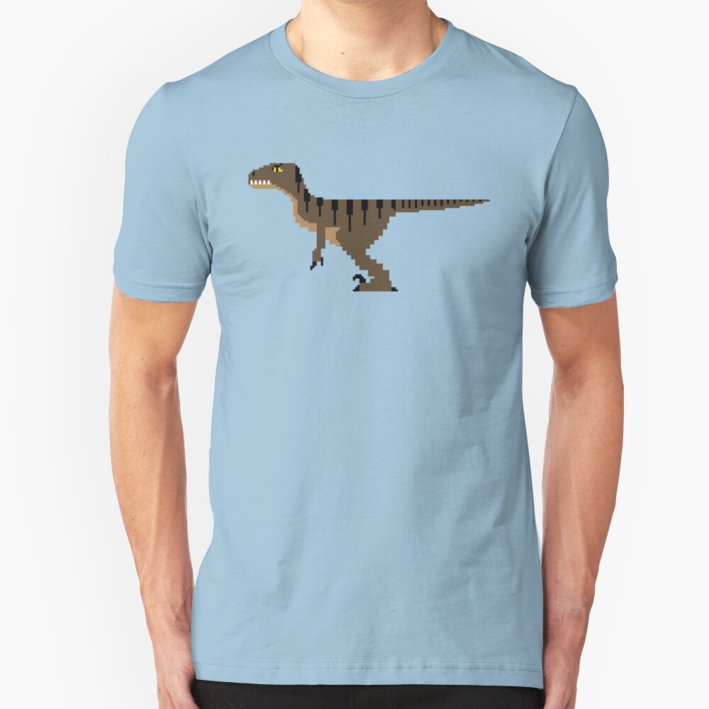 8-Bit Velociraptor Slim Fit T-Shirt