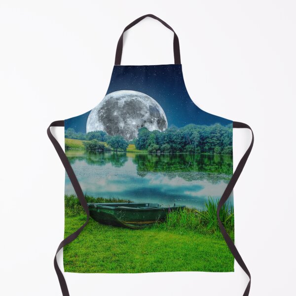 Item preview, France Lake Rural Scenery, Travel Photography, Moon and Boat designed and sold by Lizzie May.